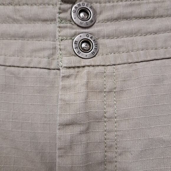 Gander Mountain Capri Cargo Pants Womens 12 Beige 100% Cotton Ripstop Wide Leg - Picture 4 of 15